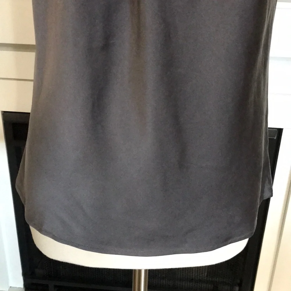 Ramy Brook Paige High Neck Gray Silk Halter Top - Picture 6 of 8